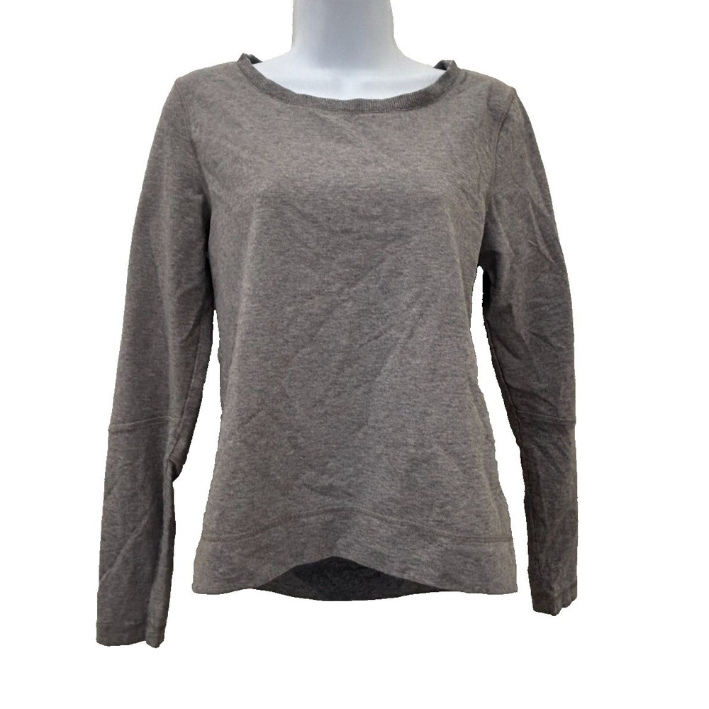 Lululemon Sweatshirt Belle Medium Top Heathered Gray Stretch Terry Hiking gorp